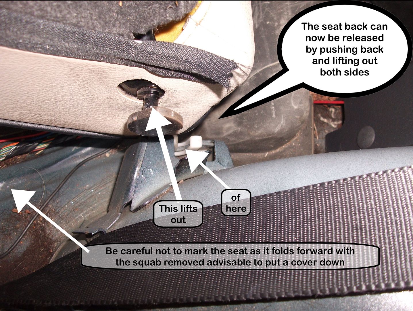 Definitive "How to" repair saloon jammed non folding rear seat The 75